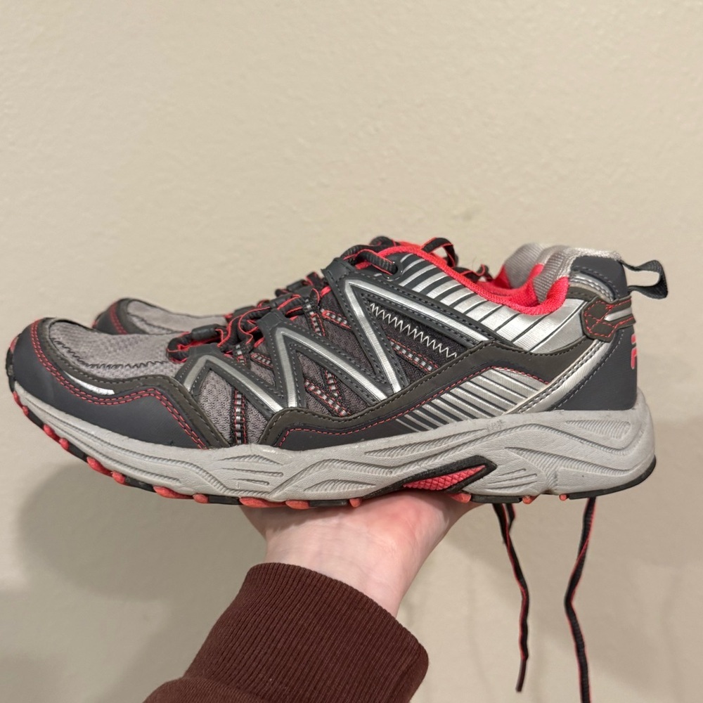 Fila Gray and Pink Athletic Shoes 8.5